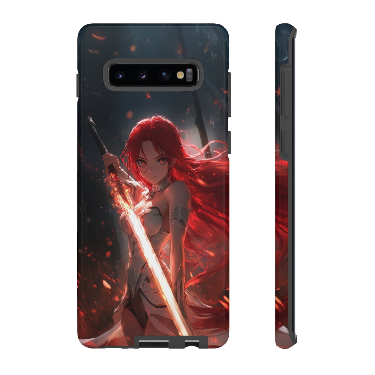 Crimson Ember Warrior – Tough Samsung Galaxy Case