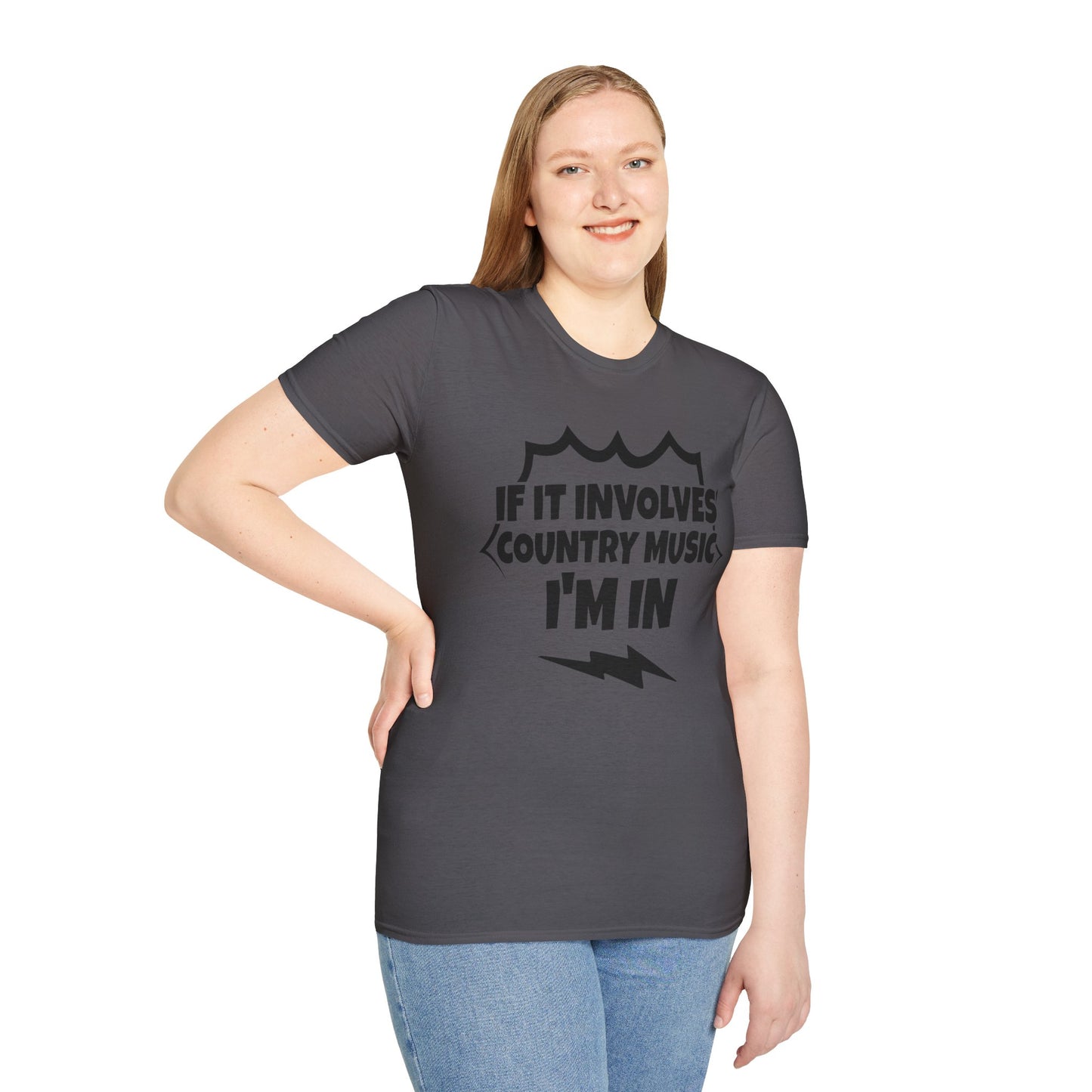 "If It Involves Country Music I'm In" Unisex Soft-Style T-Shirt