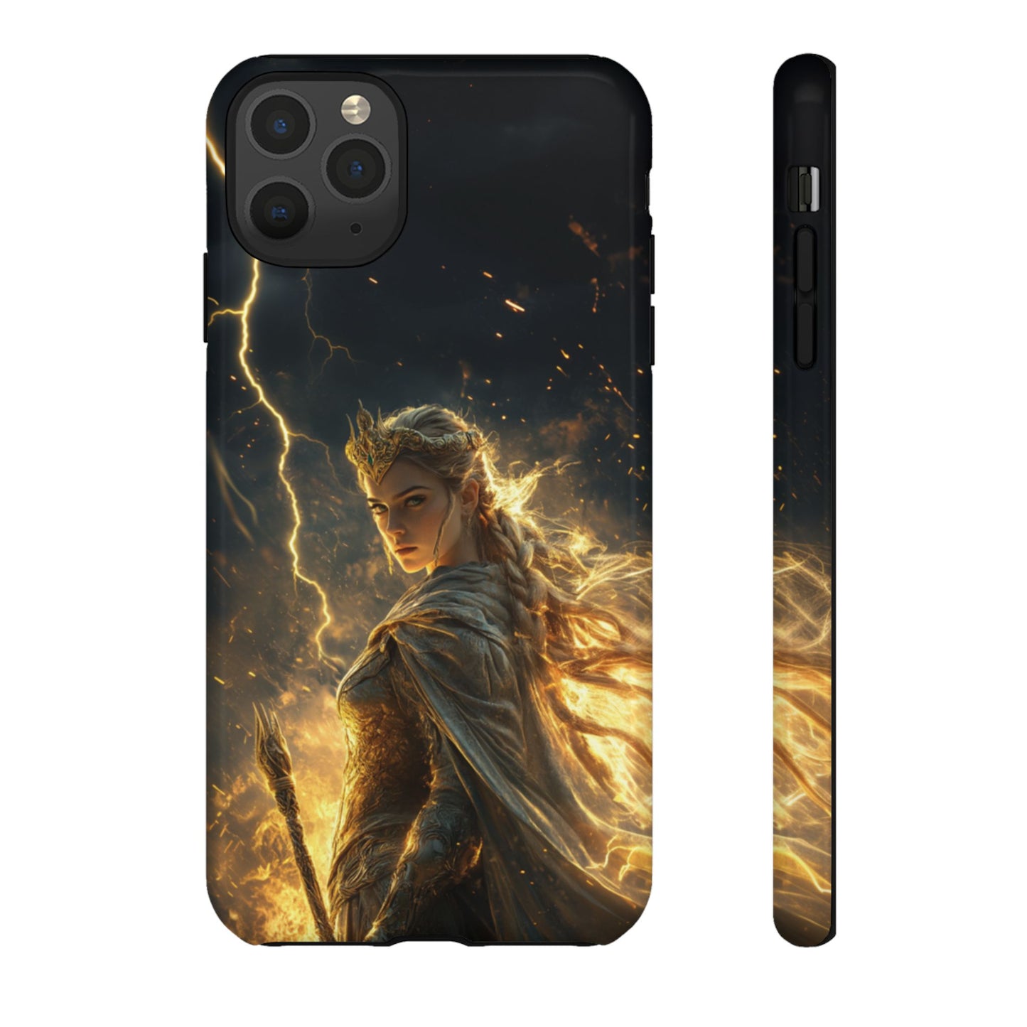 Elf Queen Golden Lightning Storm Crown - Tough iPhone Case