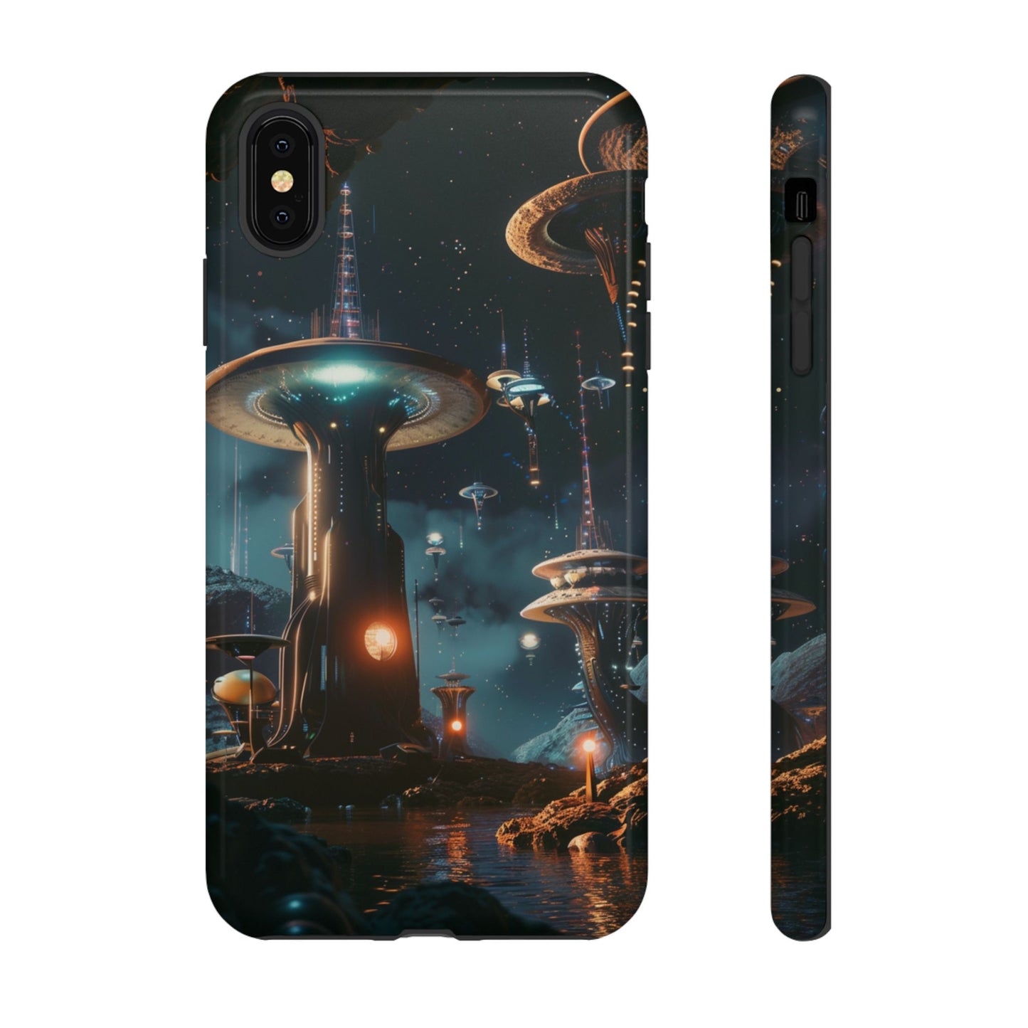 Futuristic Alien City - iPhone, Google Pixel, Samsung Galaxy