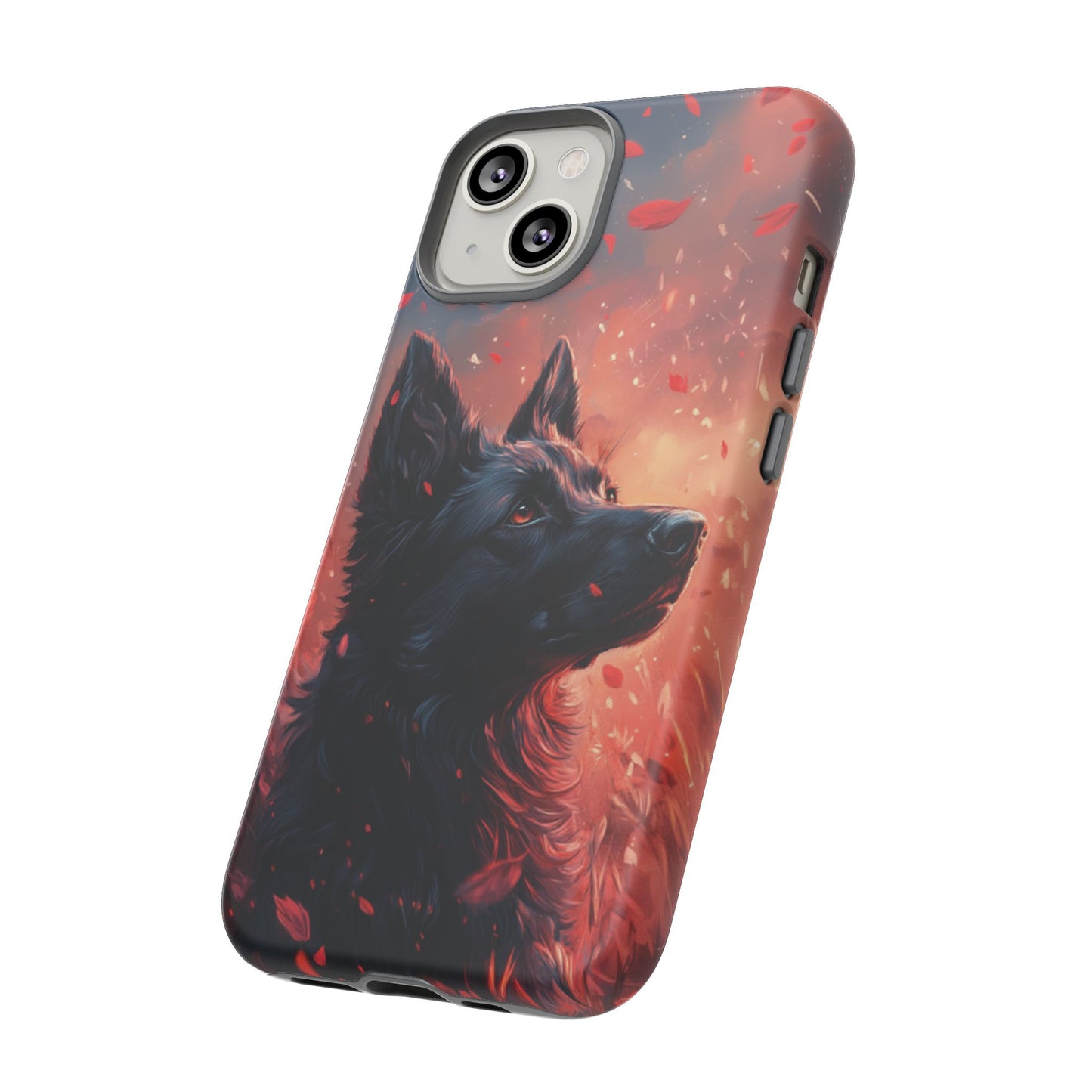 Graceful Canine in Falling Petals Phone Case – iPhone, Google Pixel, Samsung Galaxy