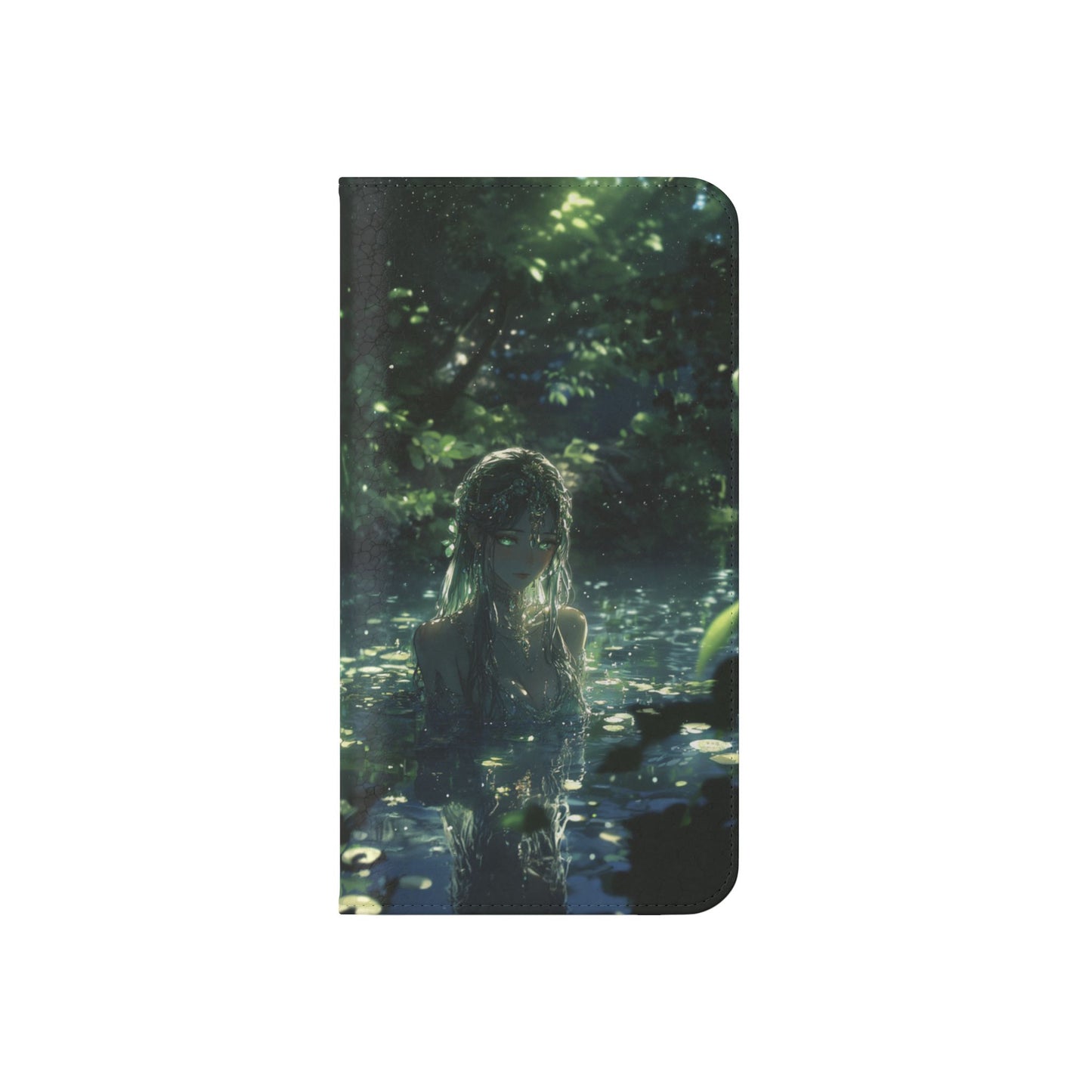 Forest Water Nymph Green Eyes Pond - Wallet Flip Case
