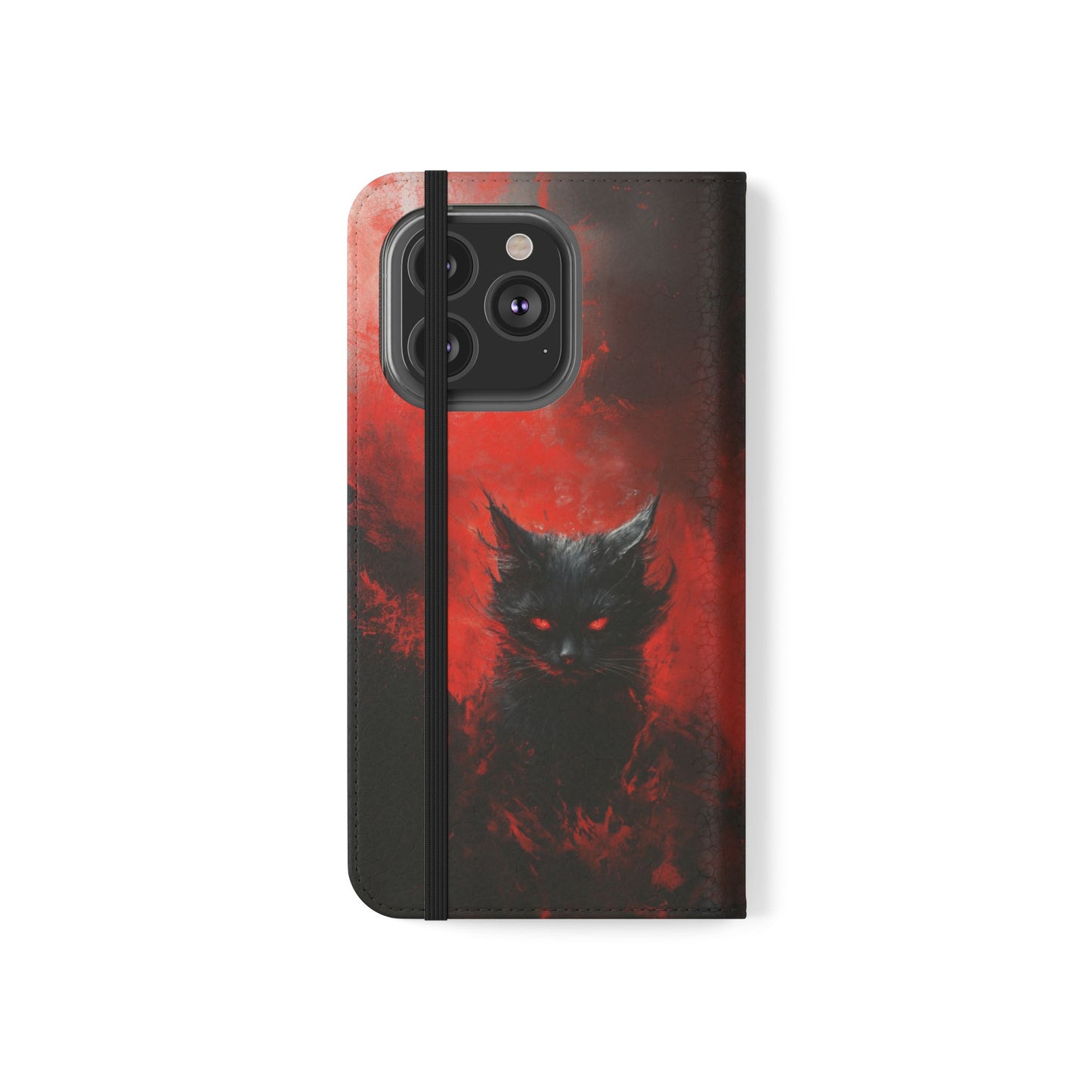 Fire Demon Black Cat - Wallet Flip Case