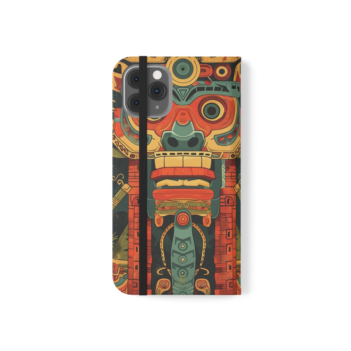 Aztec Totem Mask - Wallet Flip Case