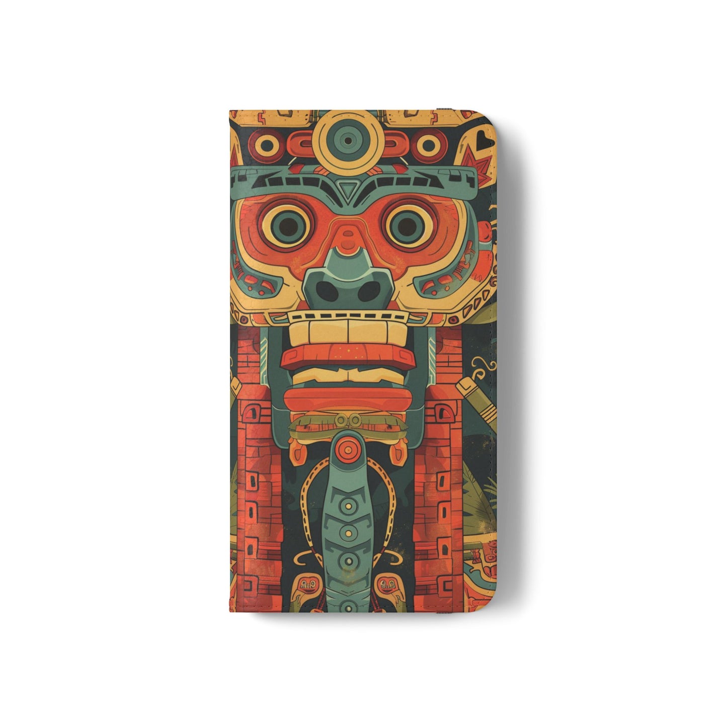 Aztec Totem Mask - Wallet Flip Case