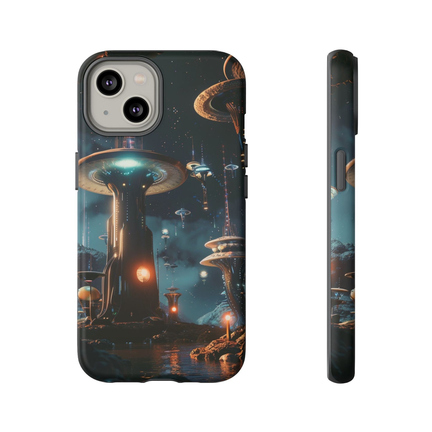 Futuristic Alien City - iPhone, Google Pixel, Samsung Galaxy