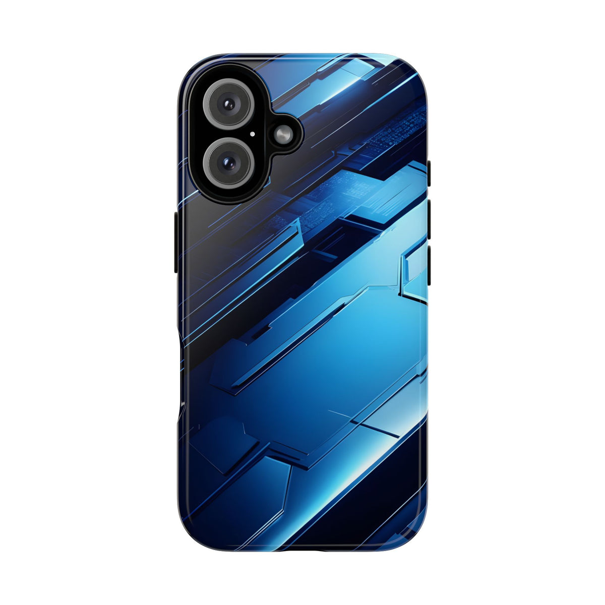 Blue Tech Matrix - Tough iPhone Case