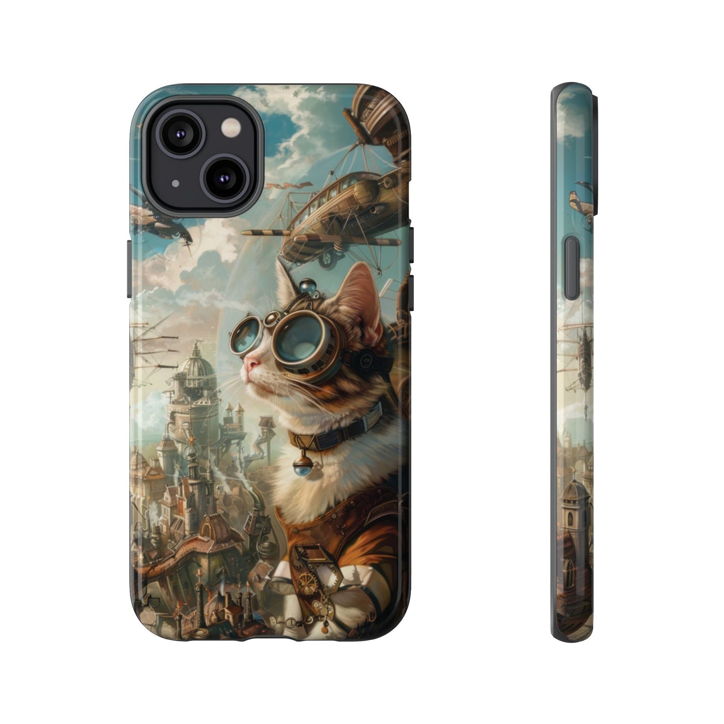 Steampunk Cat Adventurer - iPhone, Google Pixel, Samsung Galaxy