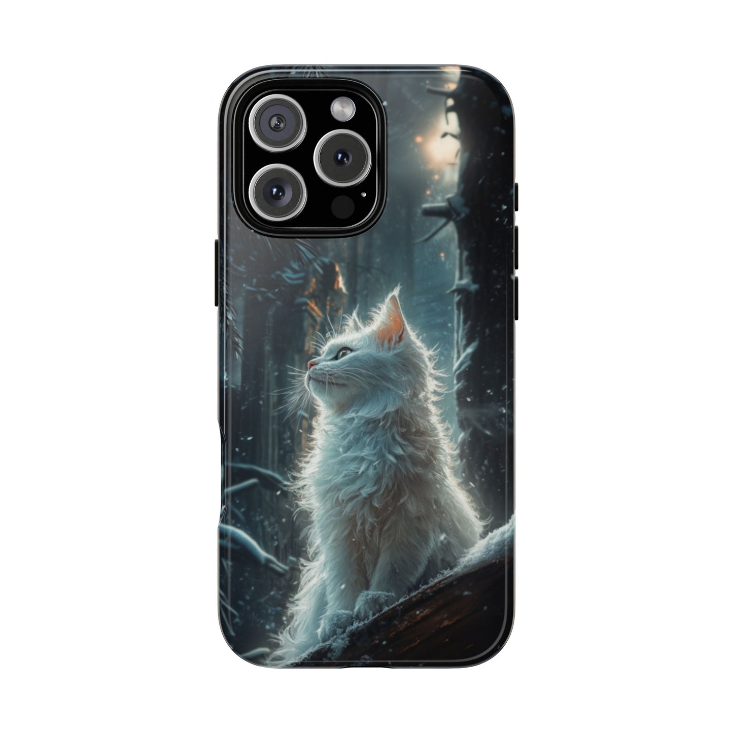 Winter Enchantment White Cat Phone Case - iPhone, Google Pixel, Samsung Galaxy