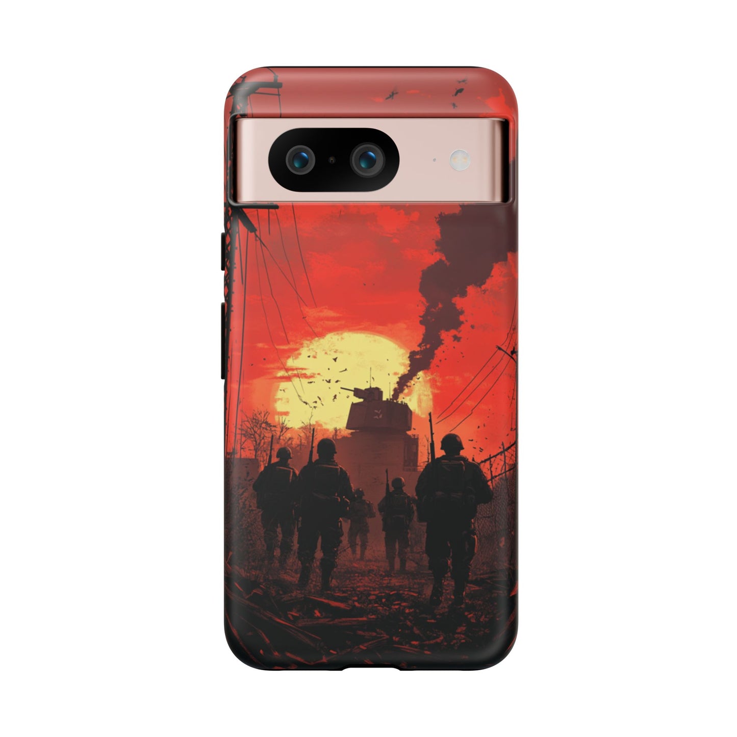 Dystopian Sunset Soldier Phone Case - iPhone, Google Pixel, Samsung Galaxy