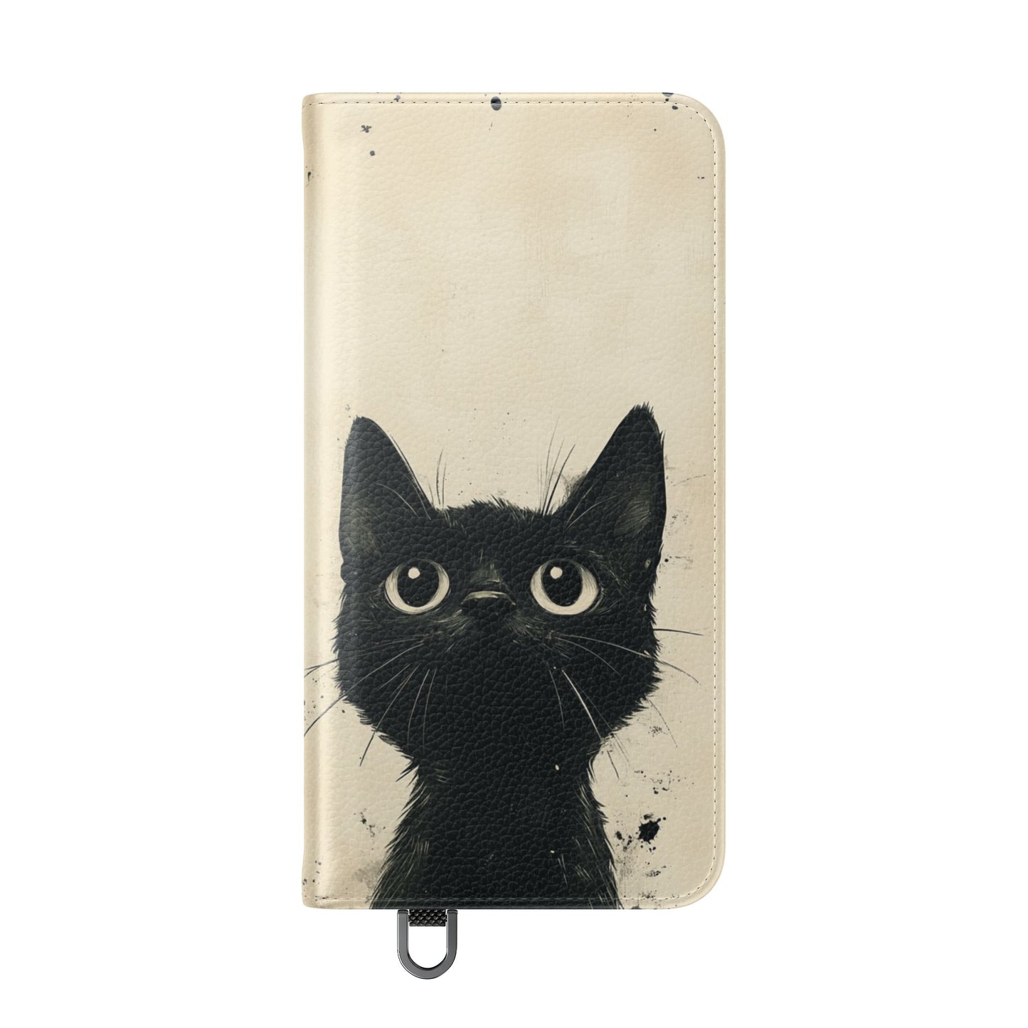 Black Cat Ink Sketch - Wallet Flip Case