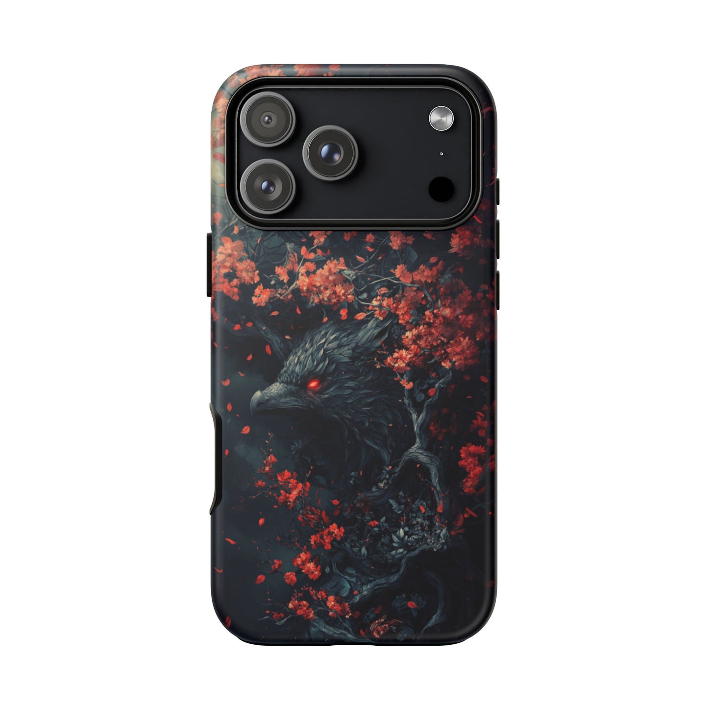 Crimson Raven Bloom – Tough iPhone Case