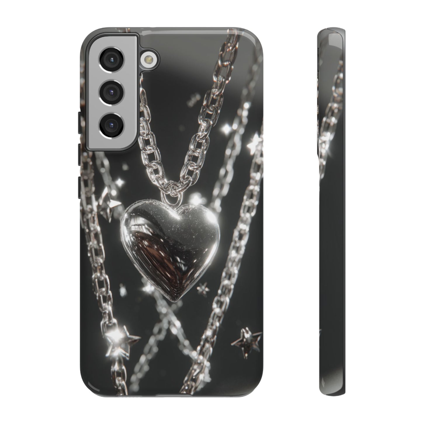 Silver Heart Chains - Tough Samsung Galaxy Case