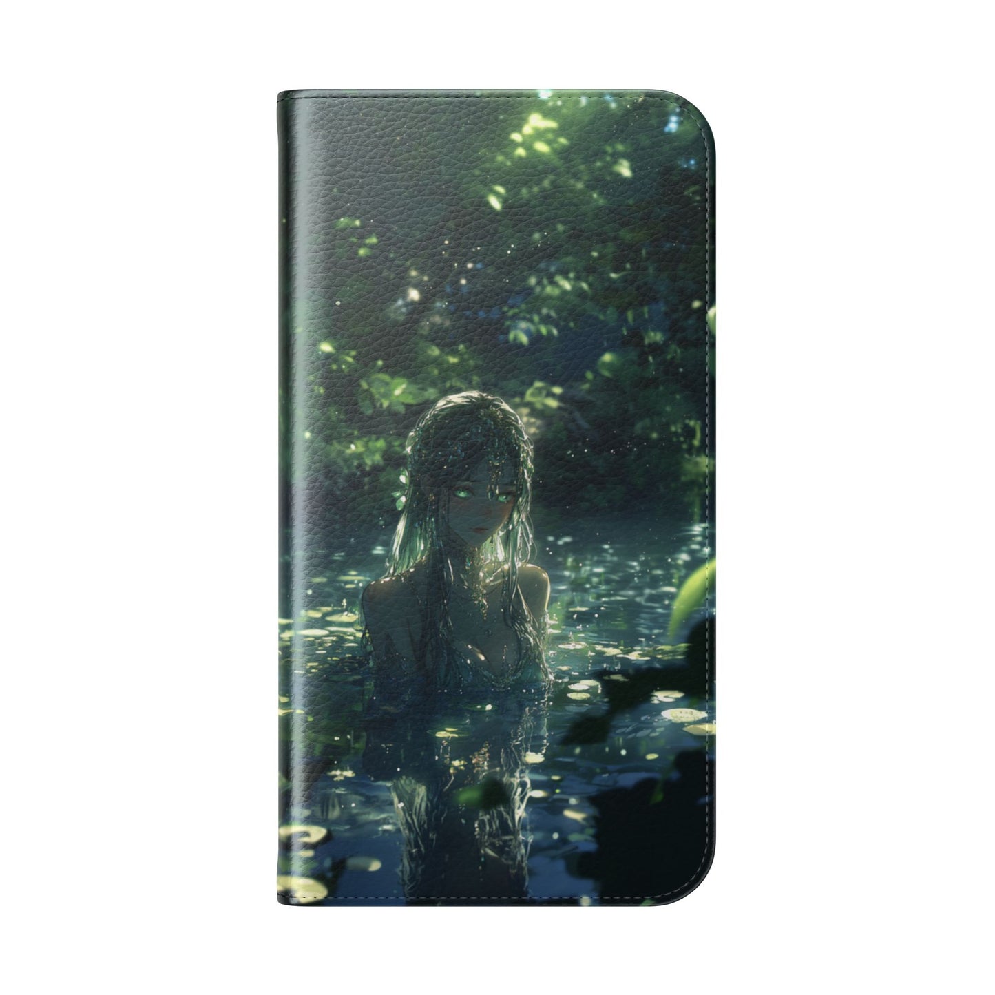 Forest Water Nymph Green Eyes Pond - Wallet Flip Case