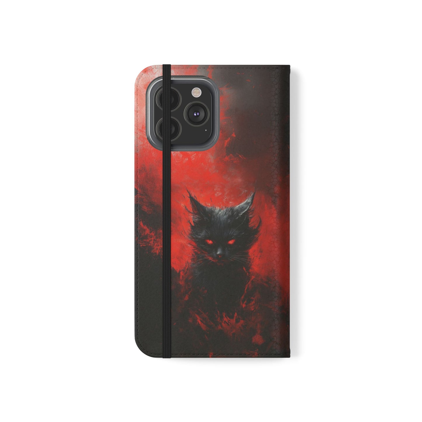 Fire Demon Black Cat - Wallet Flip Case