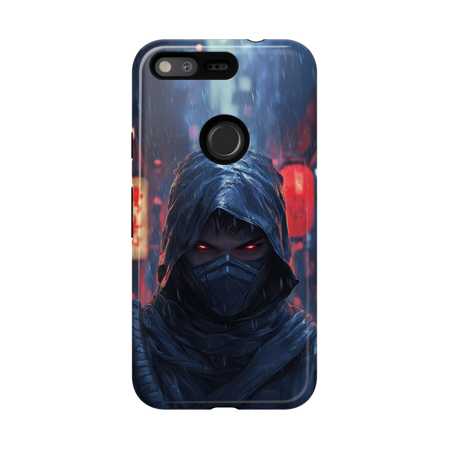Cyberpunk Ninja Red Eyes Rain - Tough Google Pixel Case