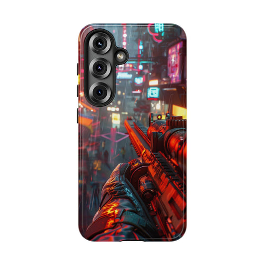 Neon Rain Sniper – Tough Samsung Galaxy Case