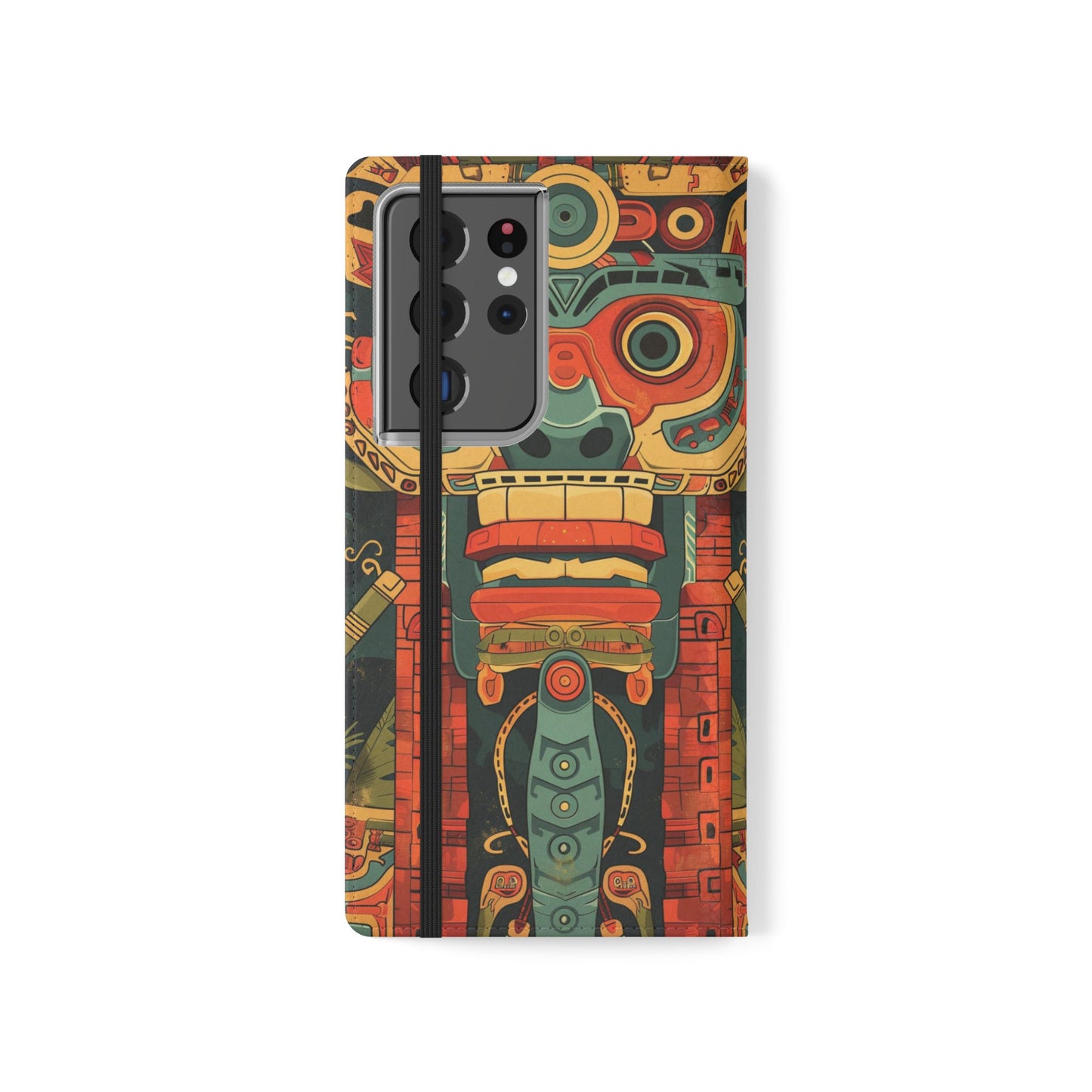 Aztec Totem Mask - Wallet Flip Case