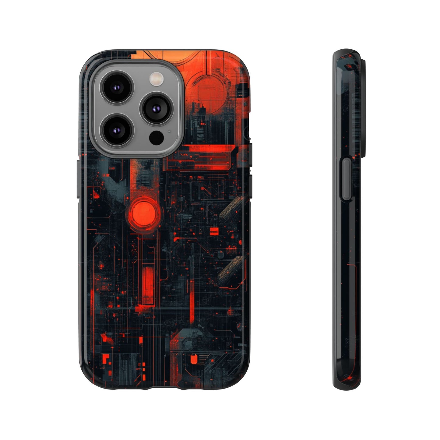 Neon Circuit Matrix – Tough iPhone Case
