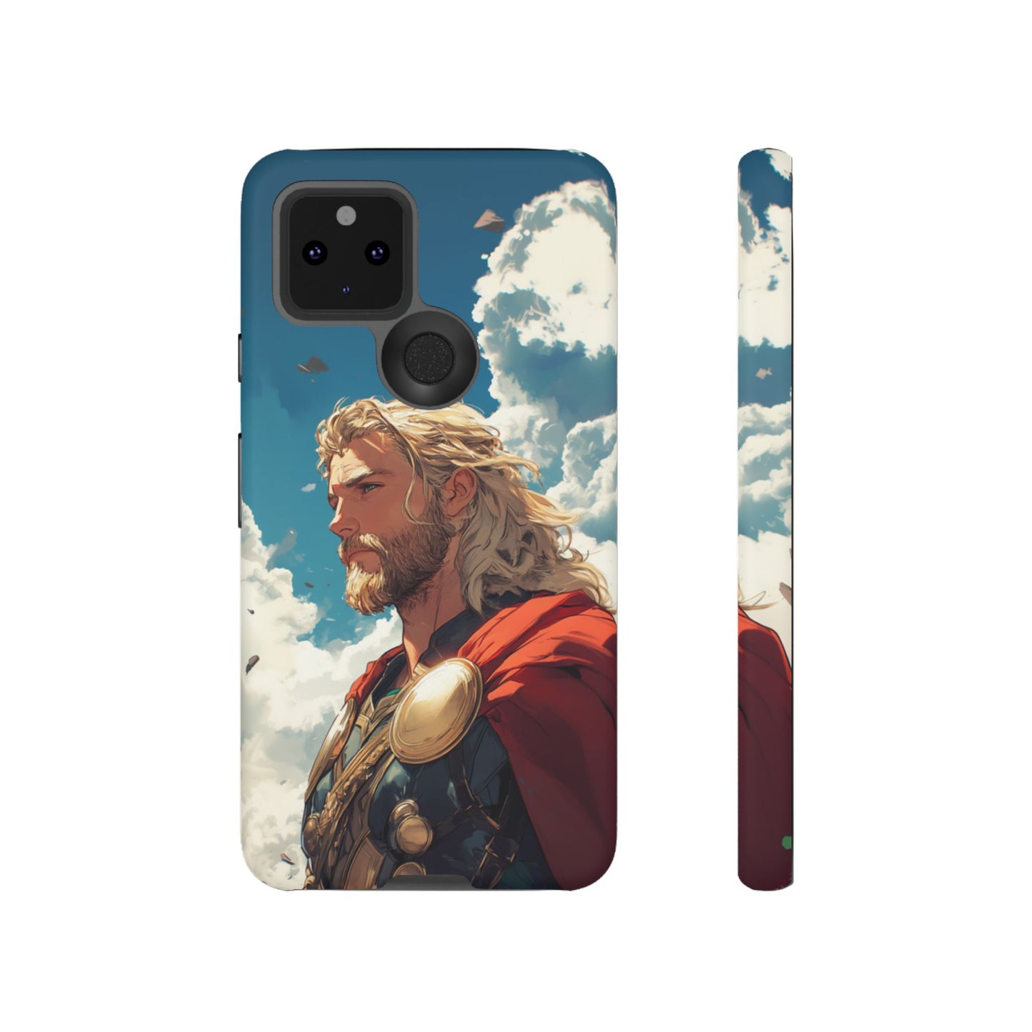 Celestial Protector: Anime-Style Thor Phone Case - iPhone, Google Pixel, Samsung