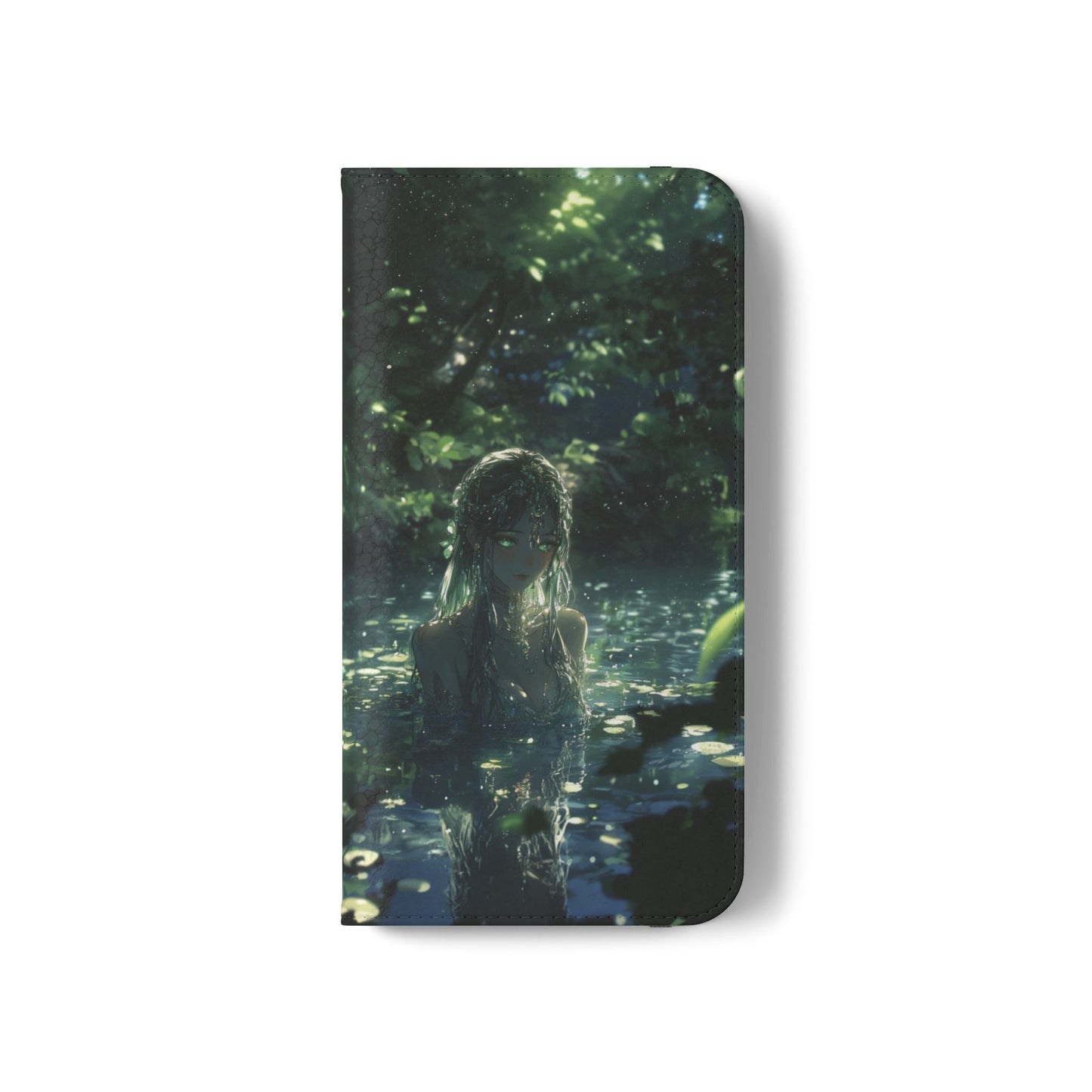 Forest Water Nymph Green Eyes Pond - Wallet Flip Case