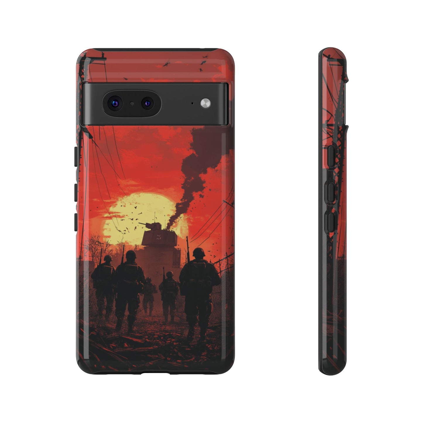 Dystopian Sunset Soldier Phone Case - iPhone, Google Pixel, Samsung Galaxy