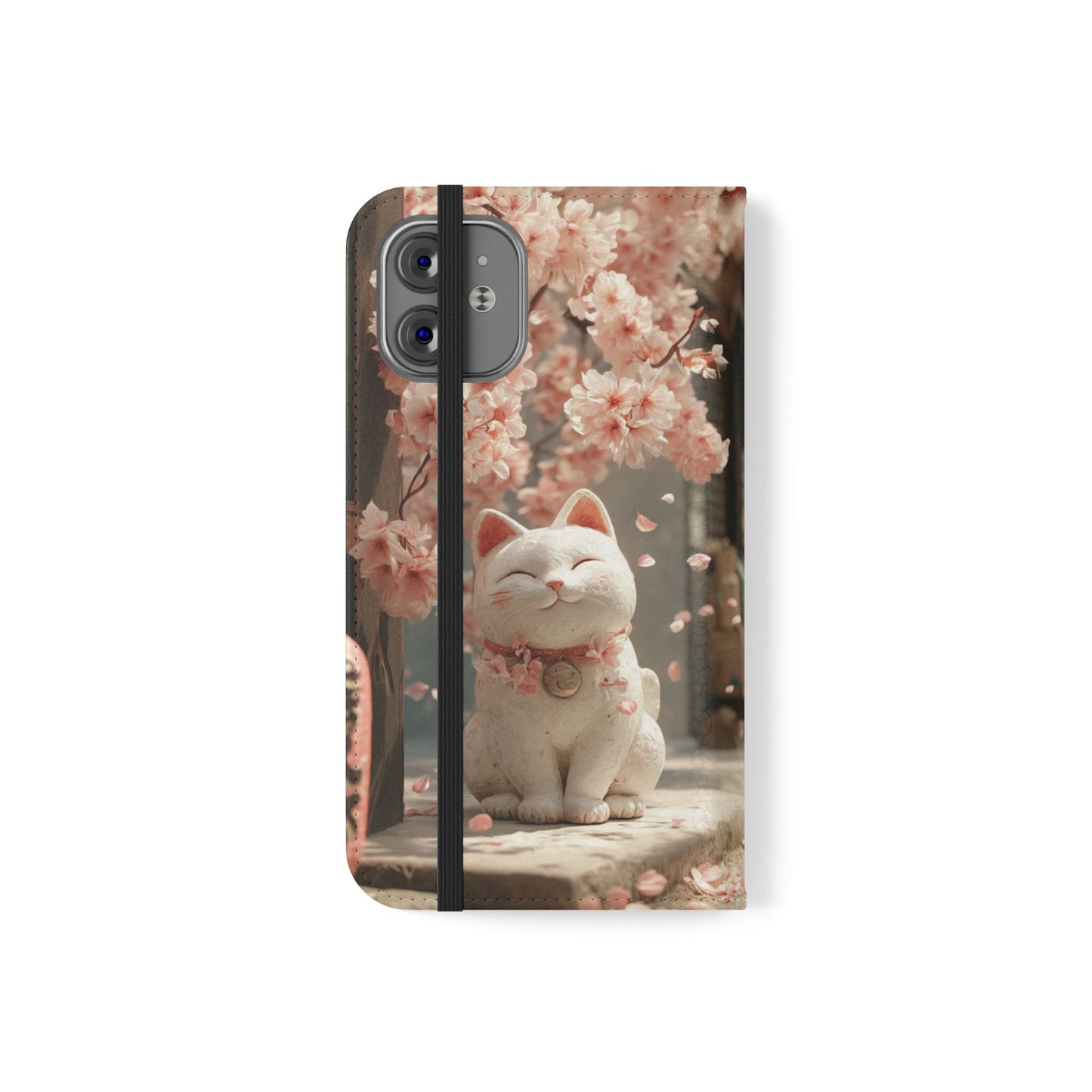 Sakura Lucky Cat - Wallet Flip Case