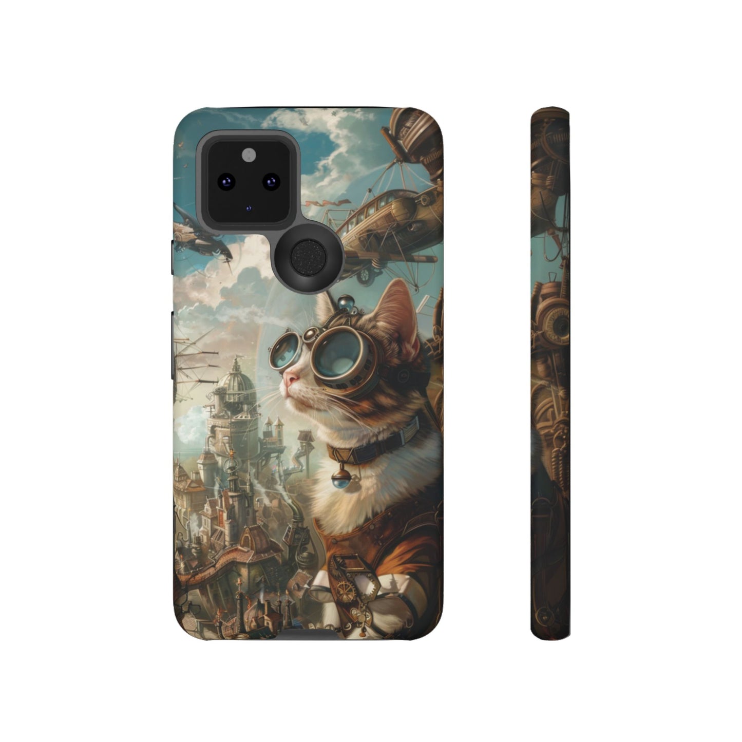 Steampunk Cat Adventurer - iPhone, Google Pixel, Samsung Galaxy