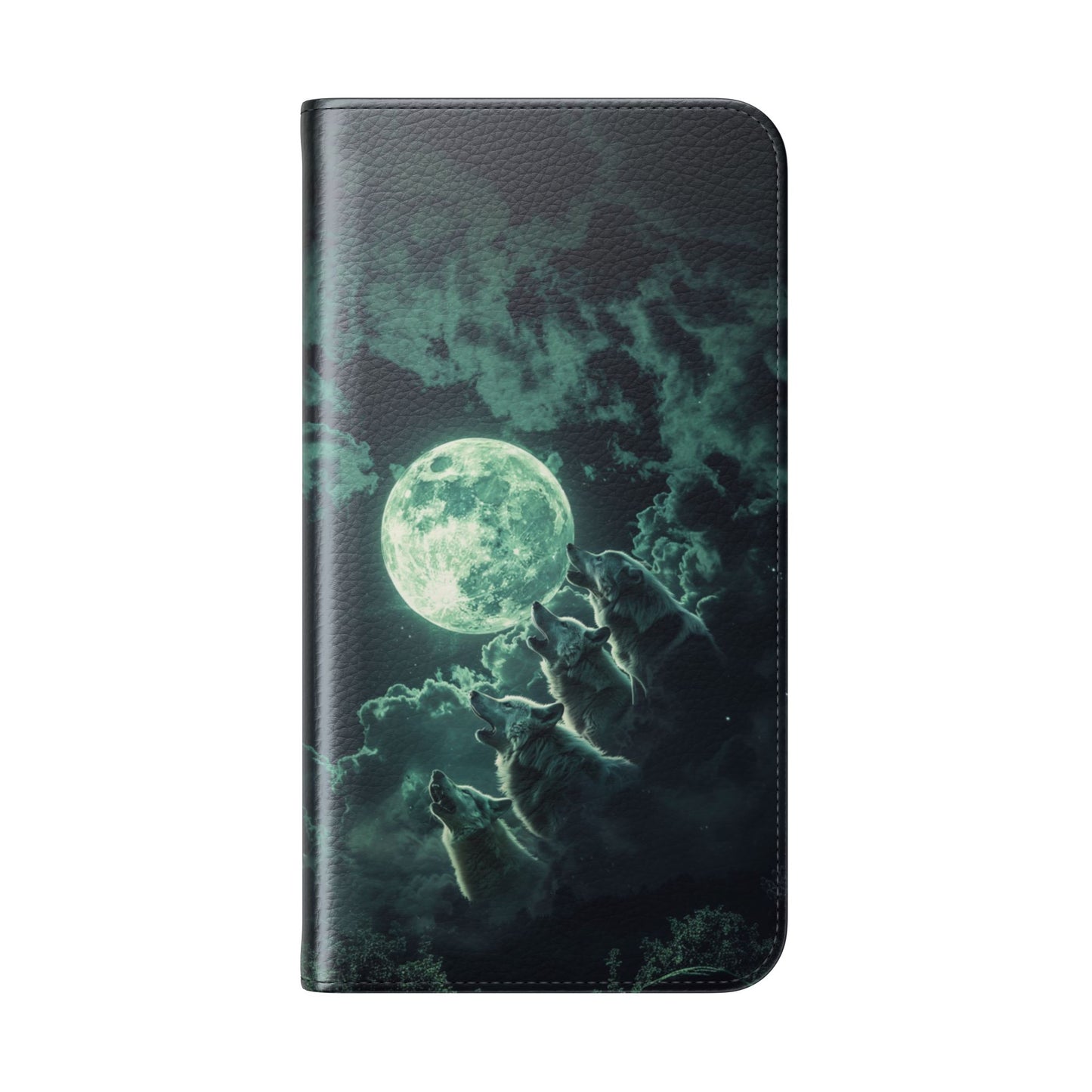 Moonlit Wolf Chorus - Wallet Flip Case
