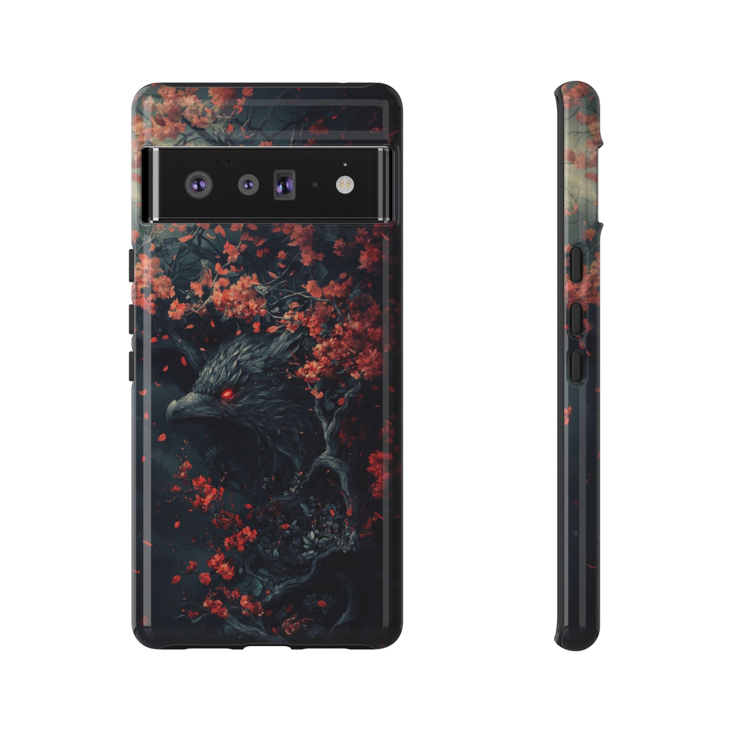Crimson Raven Bloom – Tough Google Pixel Case
