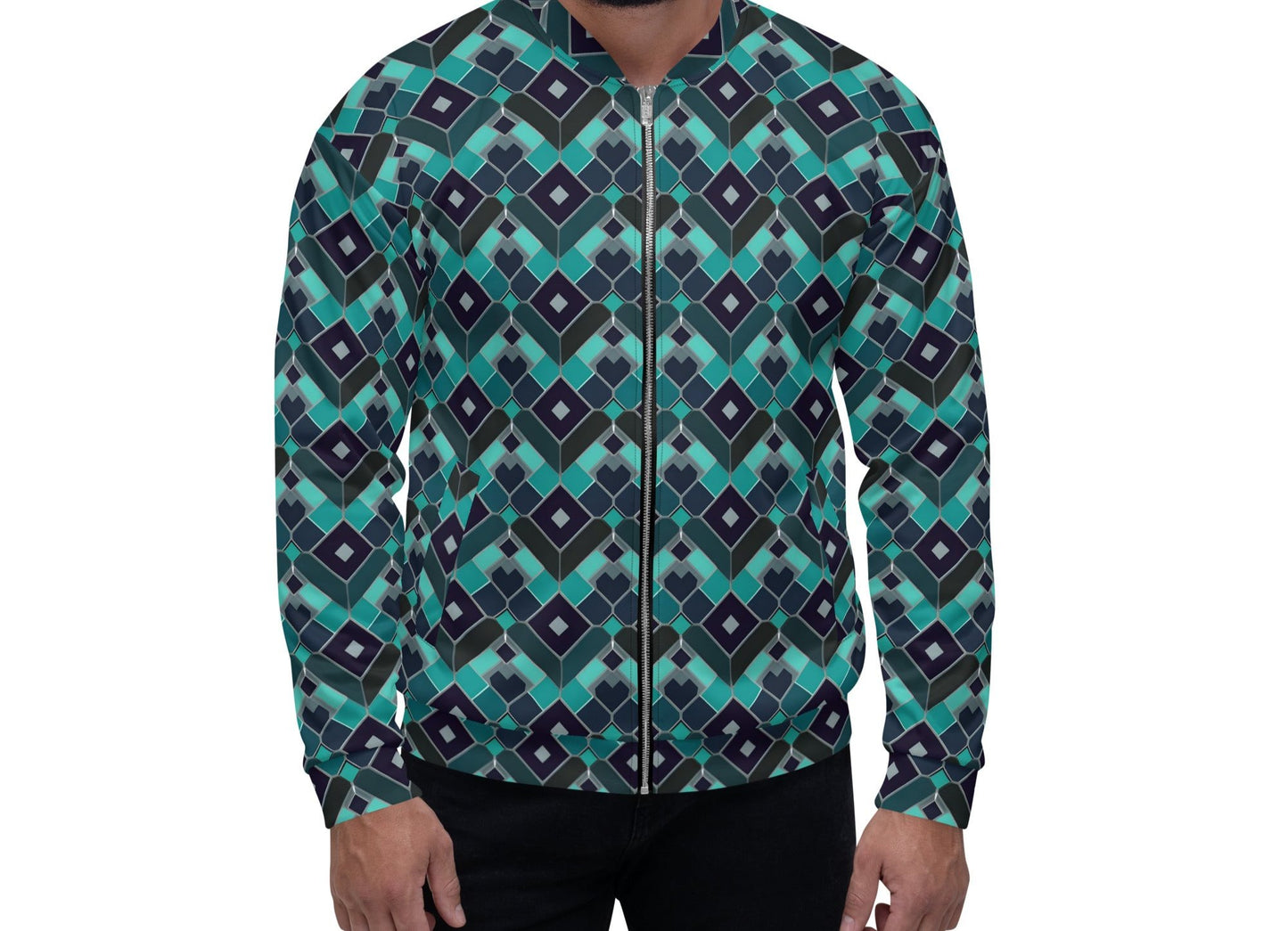 Vibrant All-Over Print Bomber Jacket