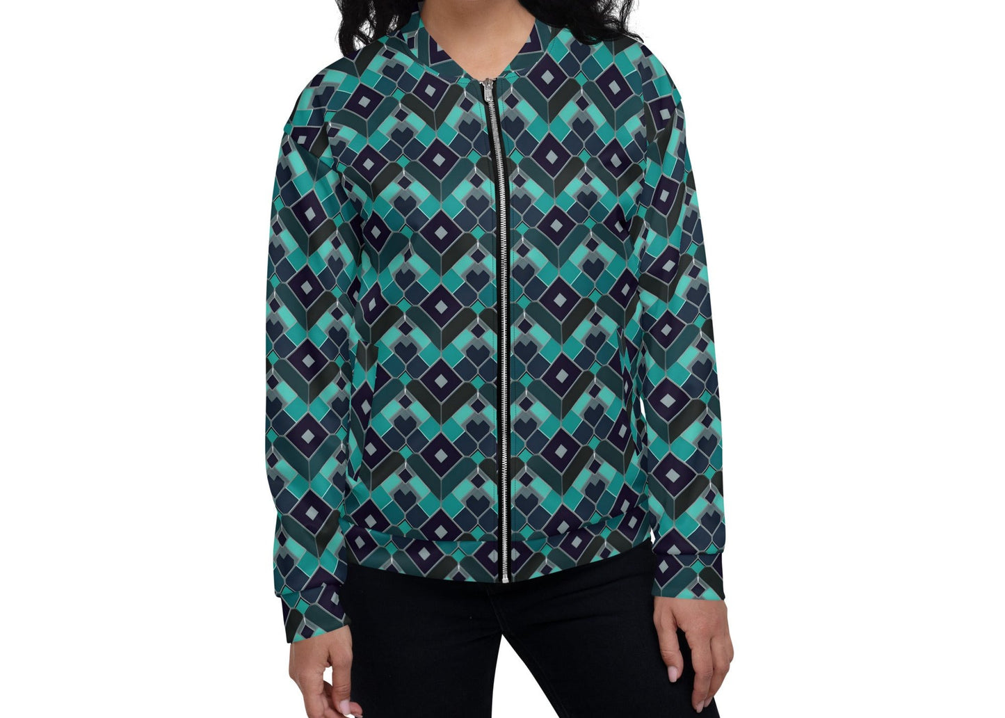 Vibrant All-Over Print Bomber Jacket